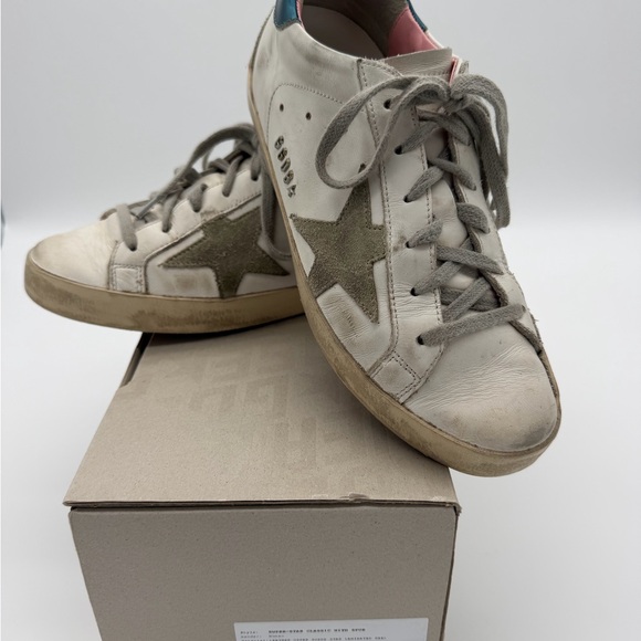 Golden Goose Superstar Classic-Size 37-White/Ice/Petroleum-With Box And Dust Bag - Picture 6 of 9
